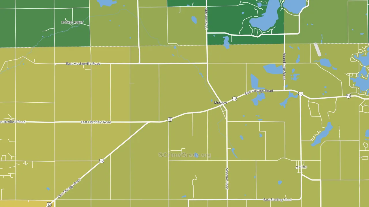 Moscow, MI Map of Theft Rates