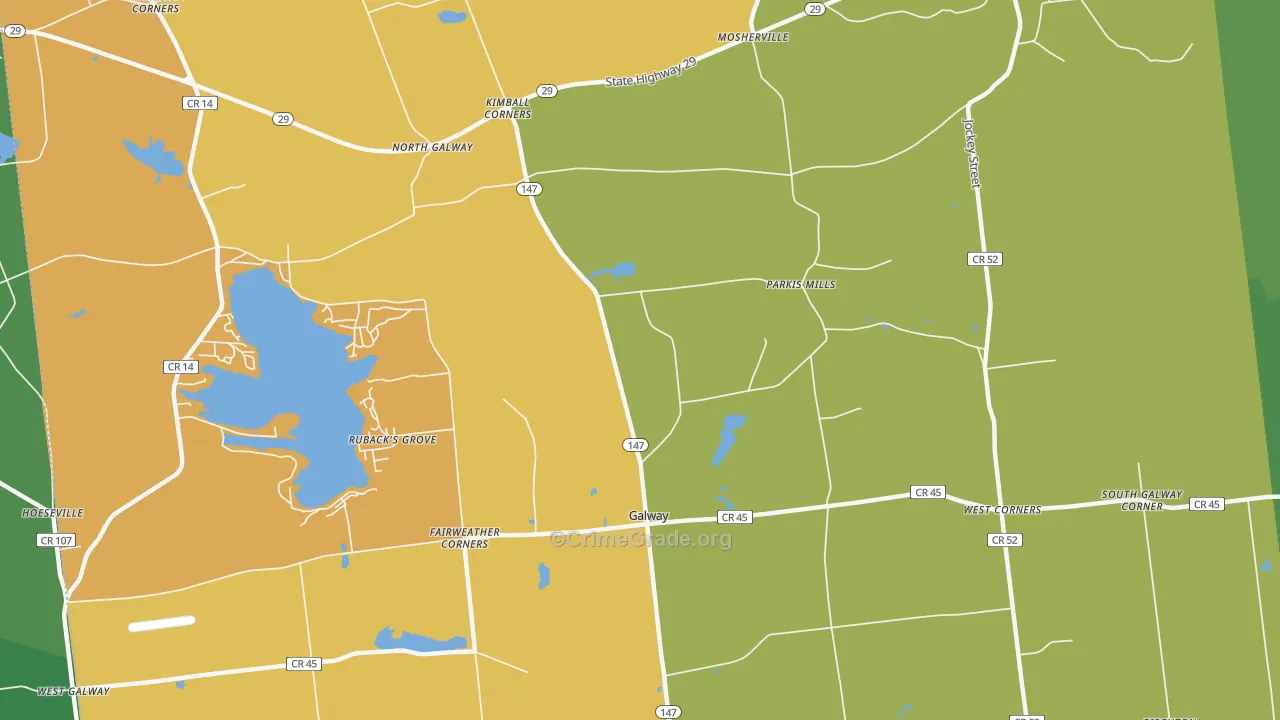 Mosherville, NY Map of Theft Rates