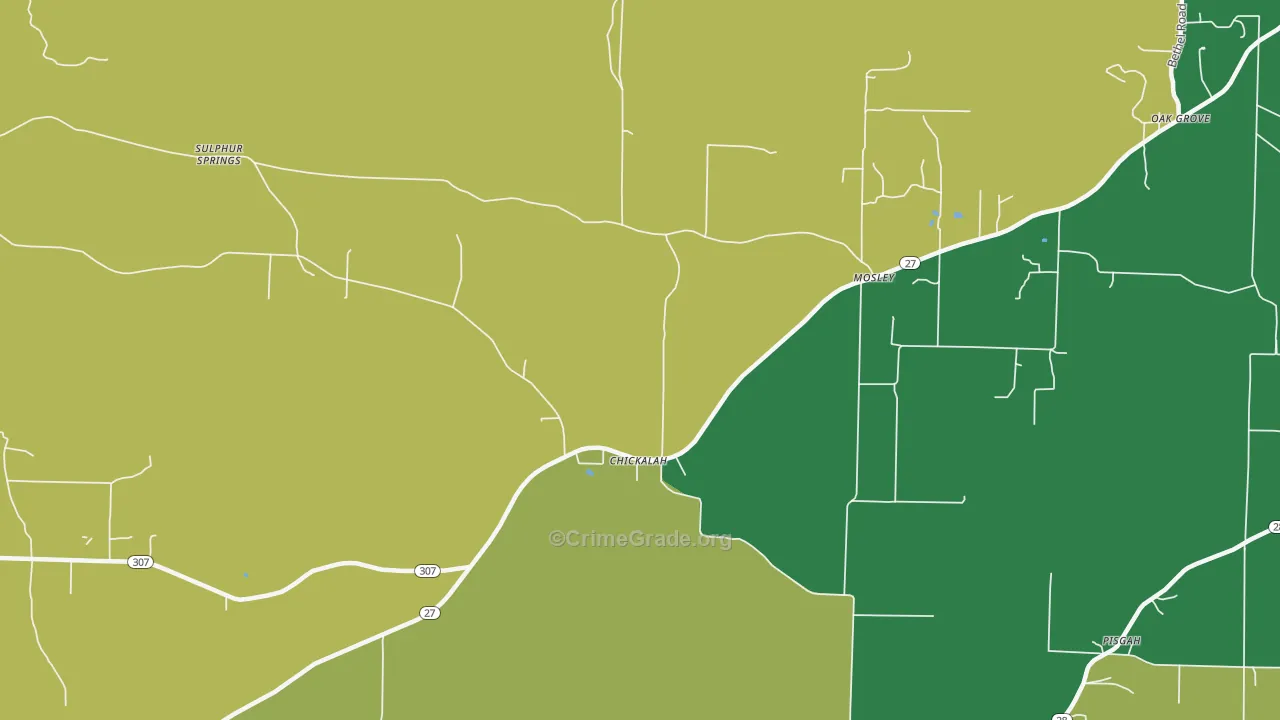Mosley, AR Map of Theft Rates