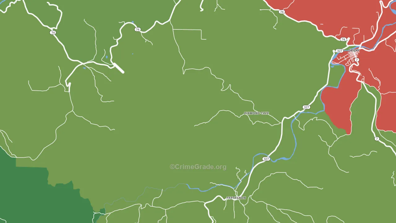 Mossville, AR Map of Theft Rates