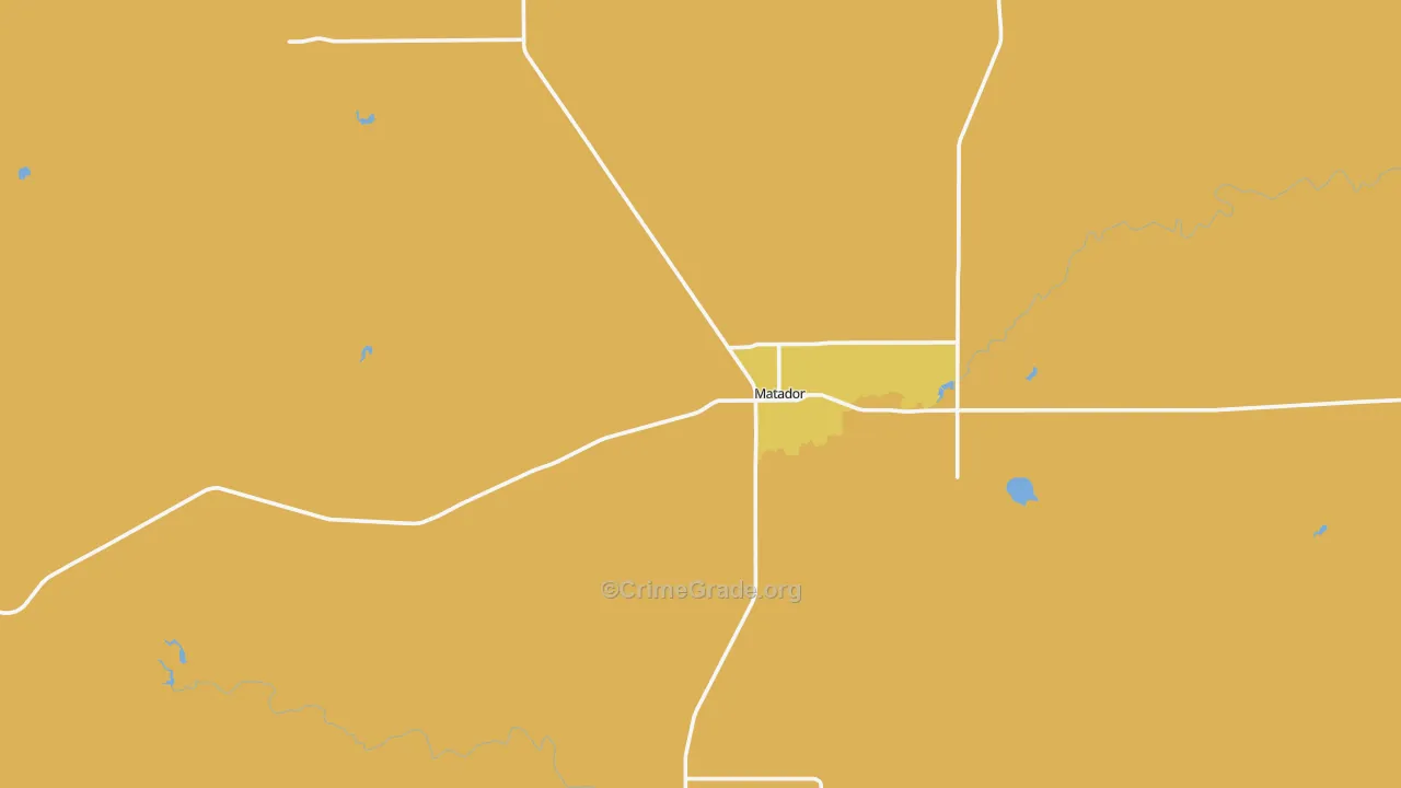 Motley County, TX Map of Theft Rates