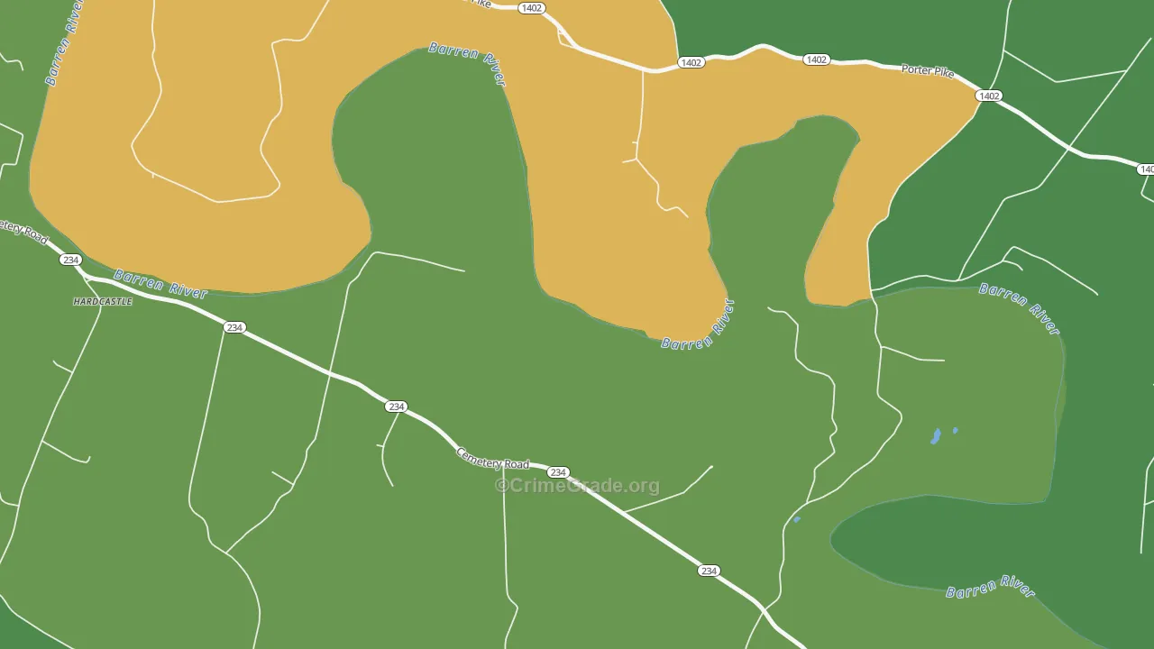Motley, KY Map of Theft Rates