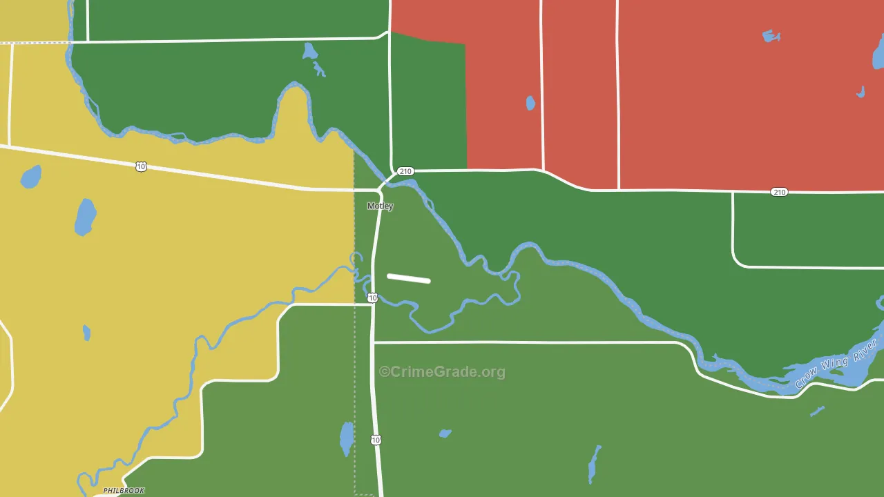 Motley, MN Map of Theft Rates