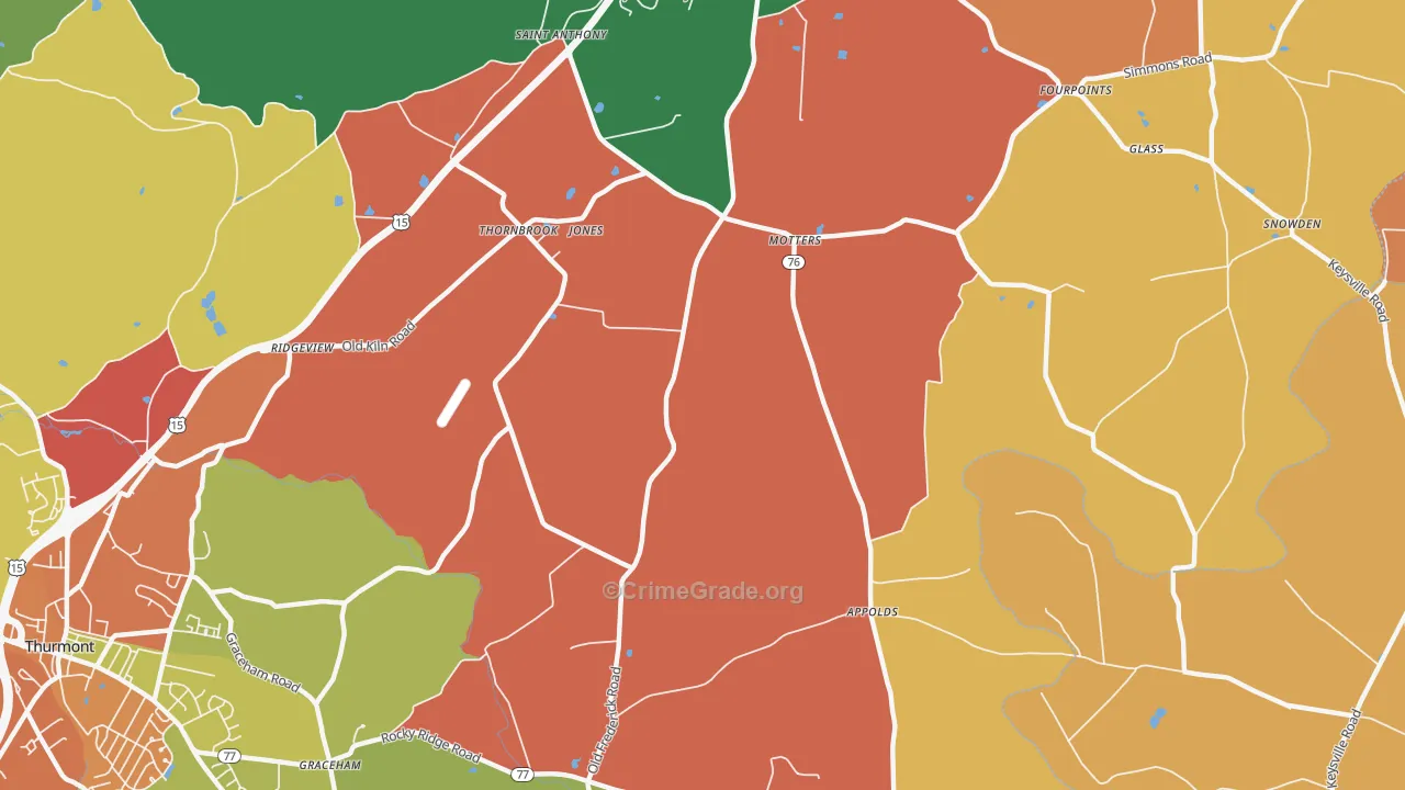 Motters, MD Map of Theft Rates