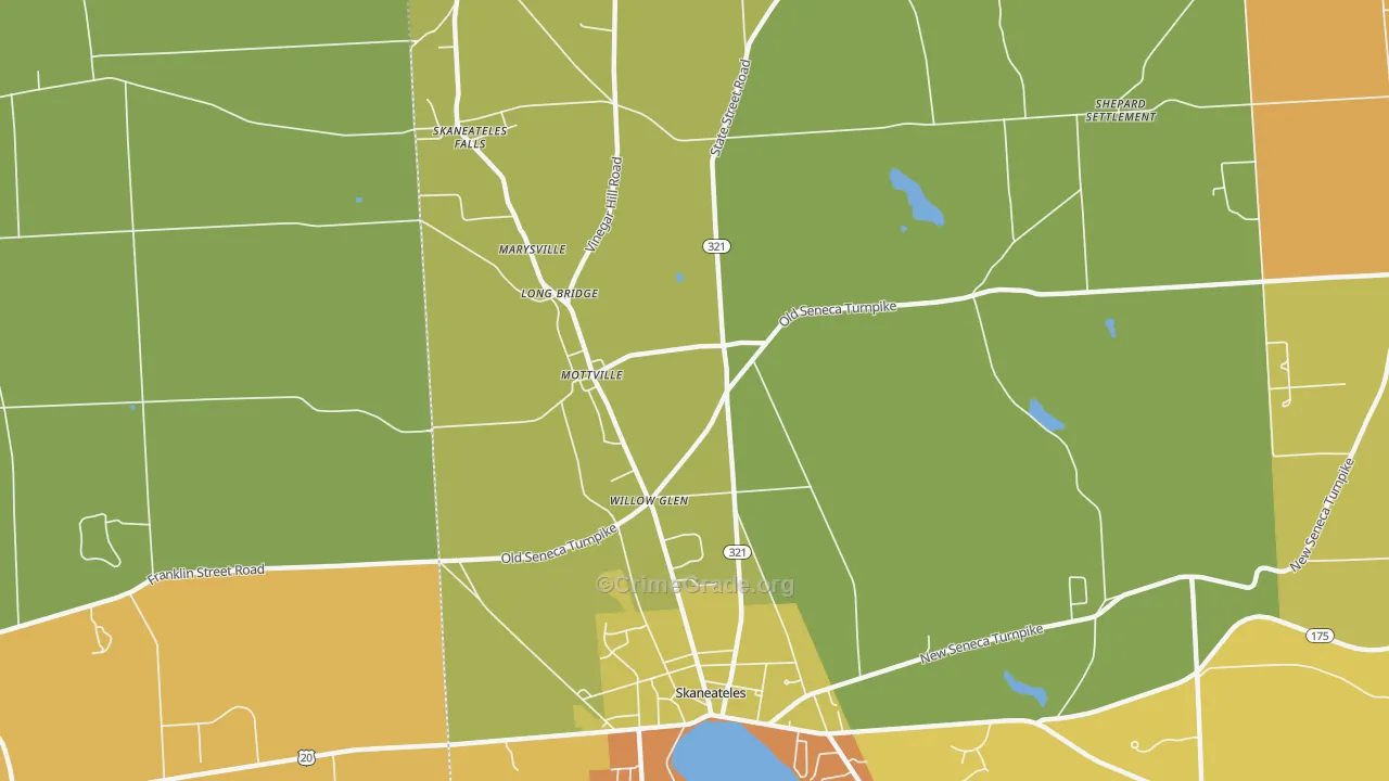 Mottville, NY Map of Theft Rates