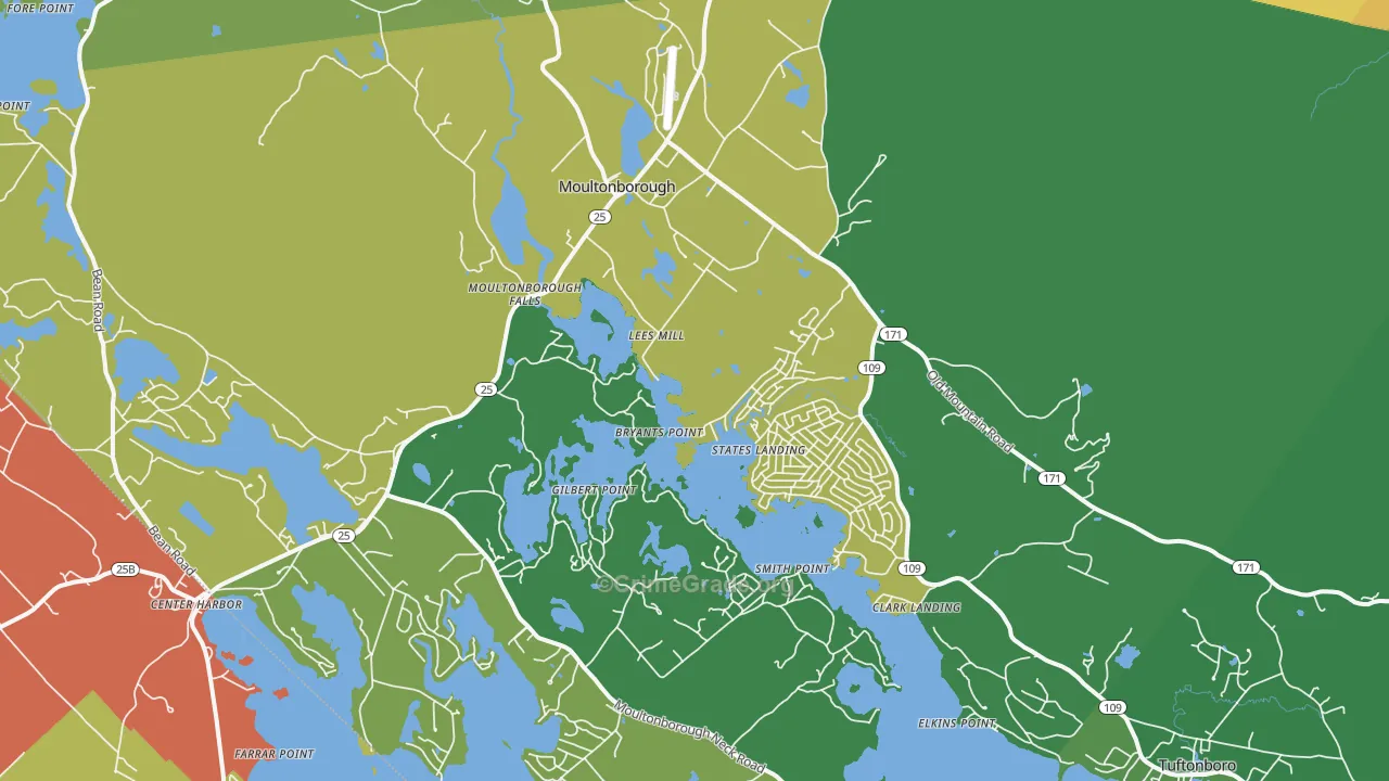 Moultonborough, NH Map of Theft Rates