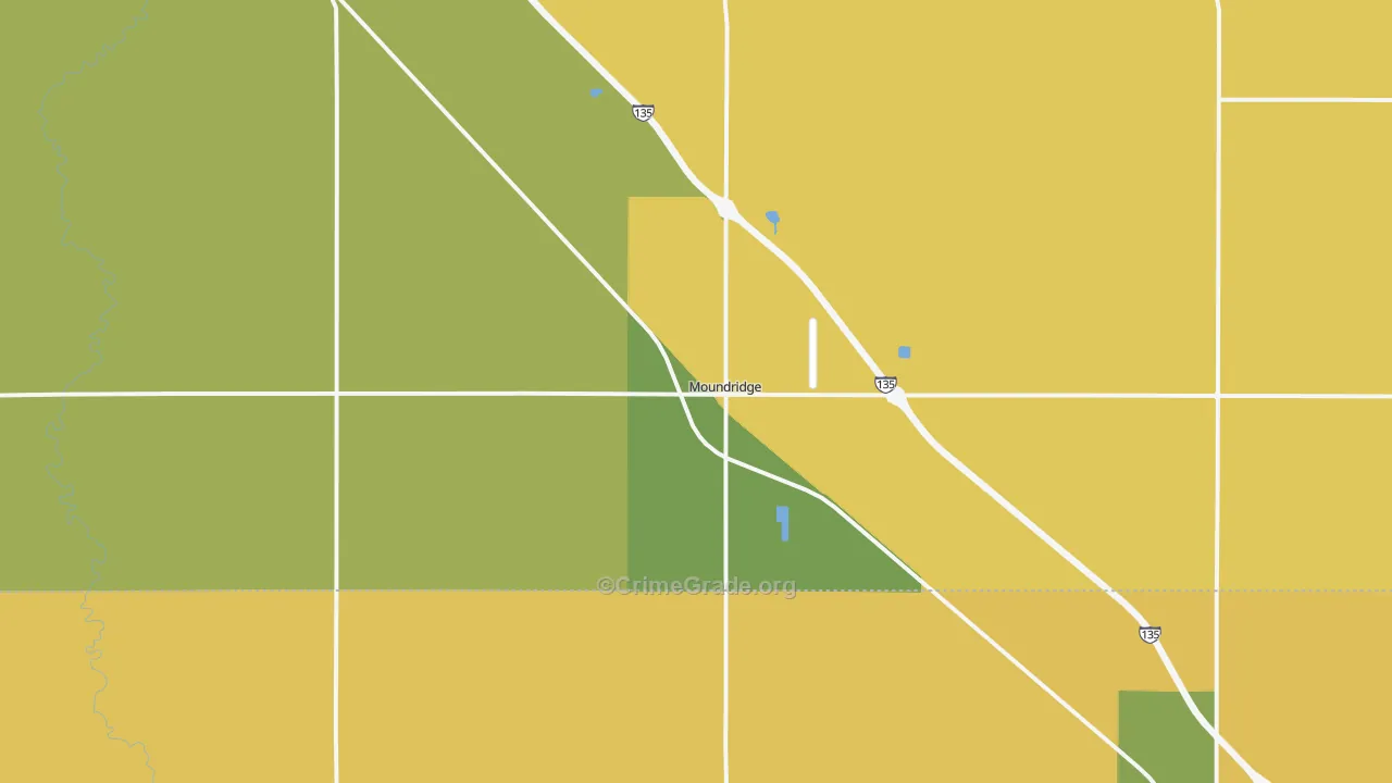 Moundridge, KS Map of Theft Rates