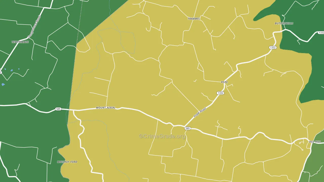 Mount Aerial, KY Map of Theft Rates