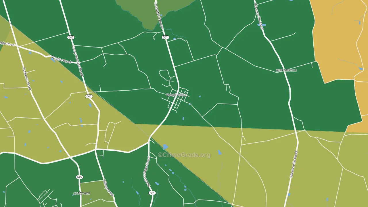 Mount Aetna, PA Map of Theft Rates