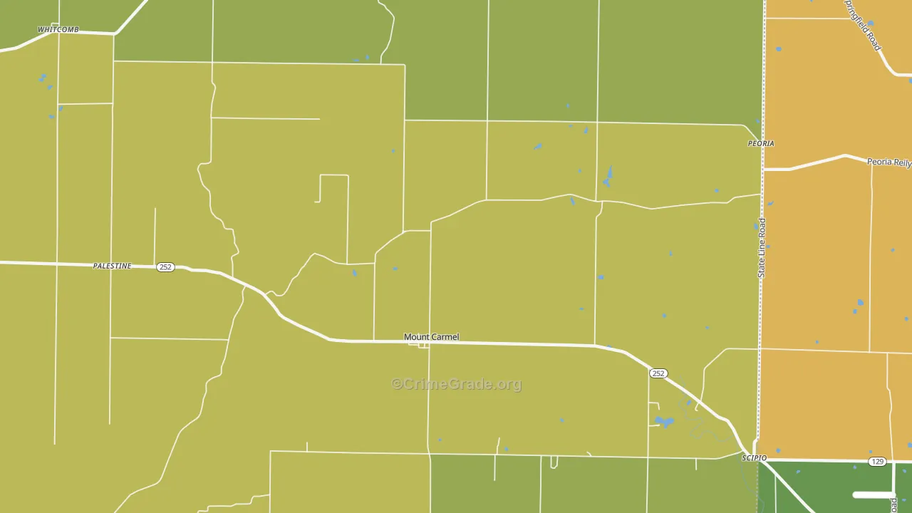 Mount Carmel, IN Map of Theft Rates