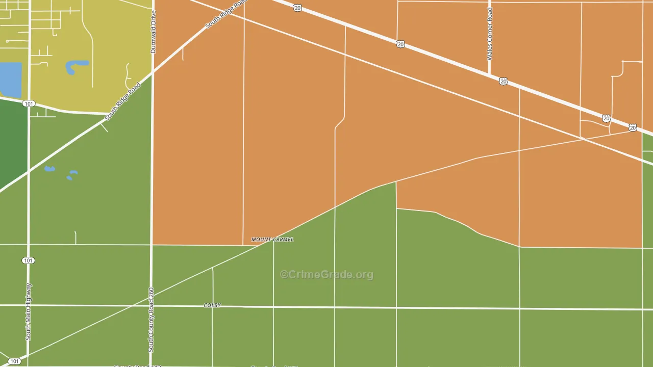 Mount Carmel, OH Map of Theft Rates