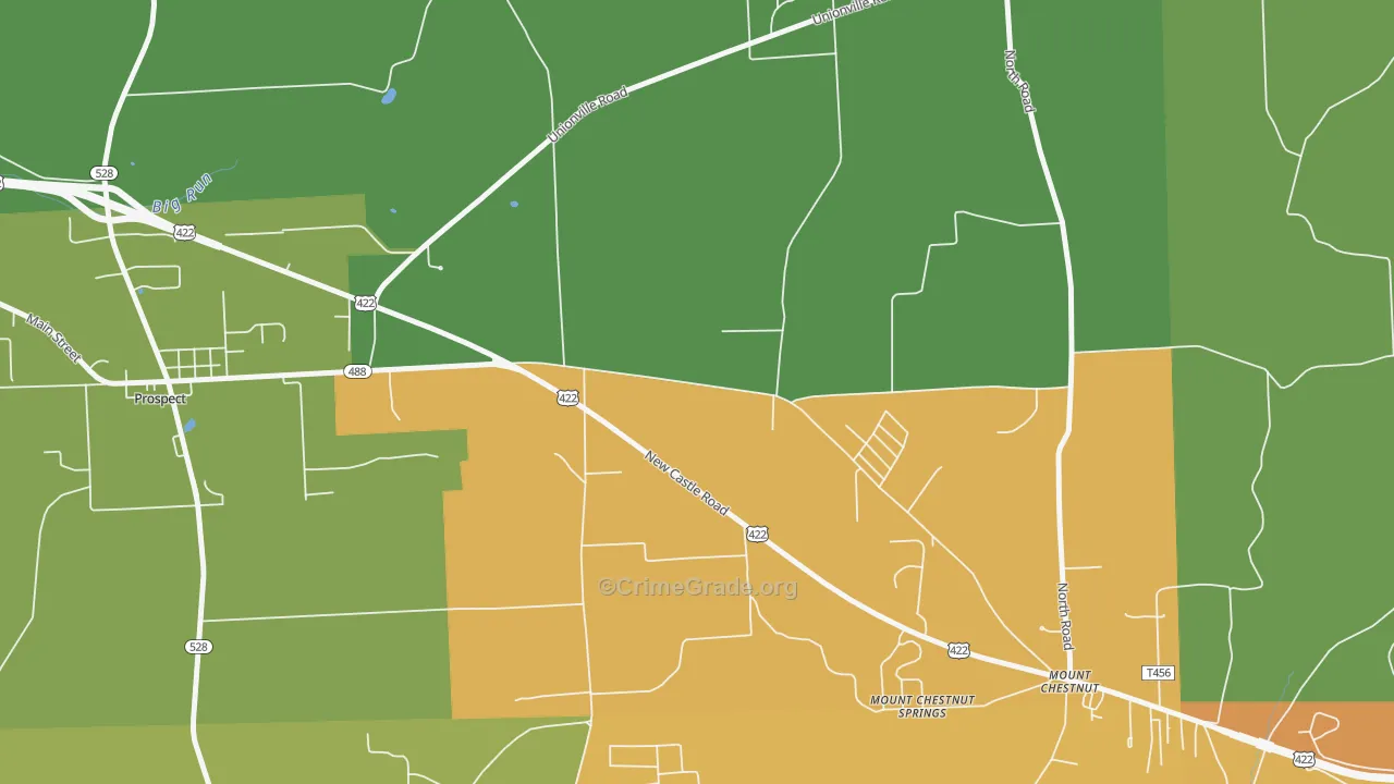 Mount Chestnut Springs, PA Map of Theft Rates