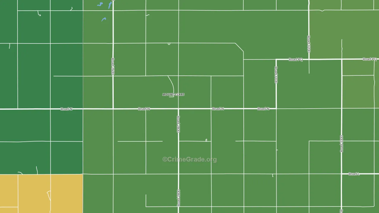 Mount Clare, NE Map of Theft Rates