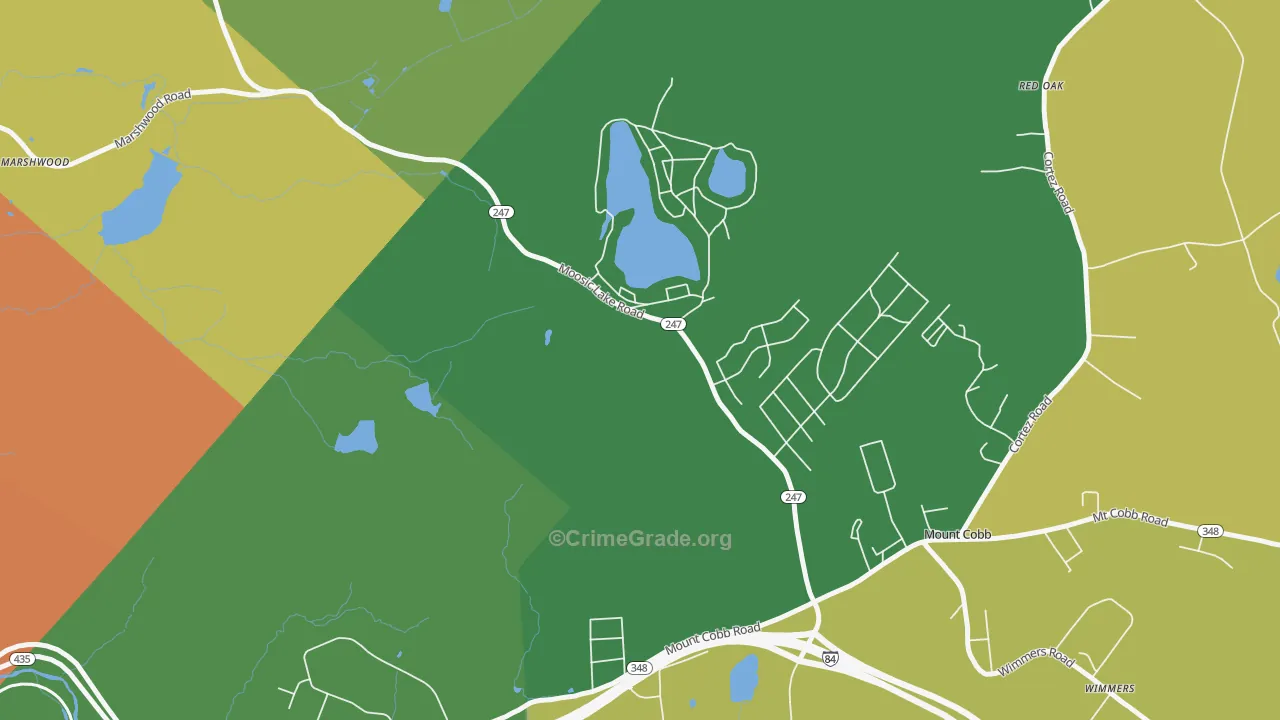 Mount Cobb, PA Map of Theft Rates