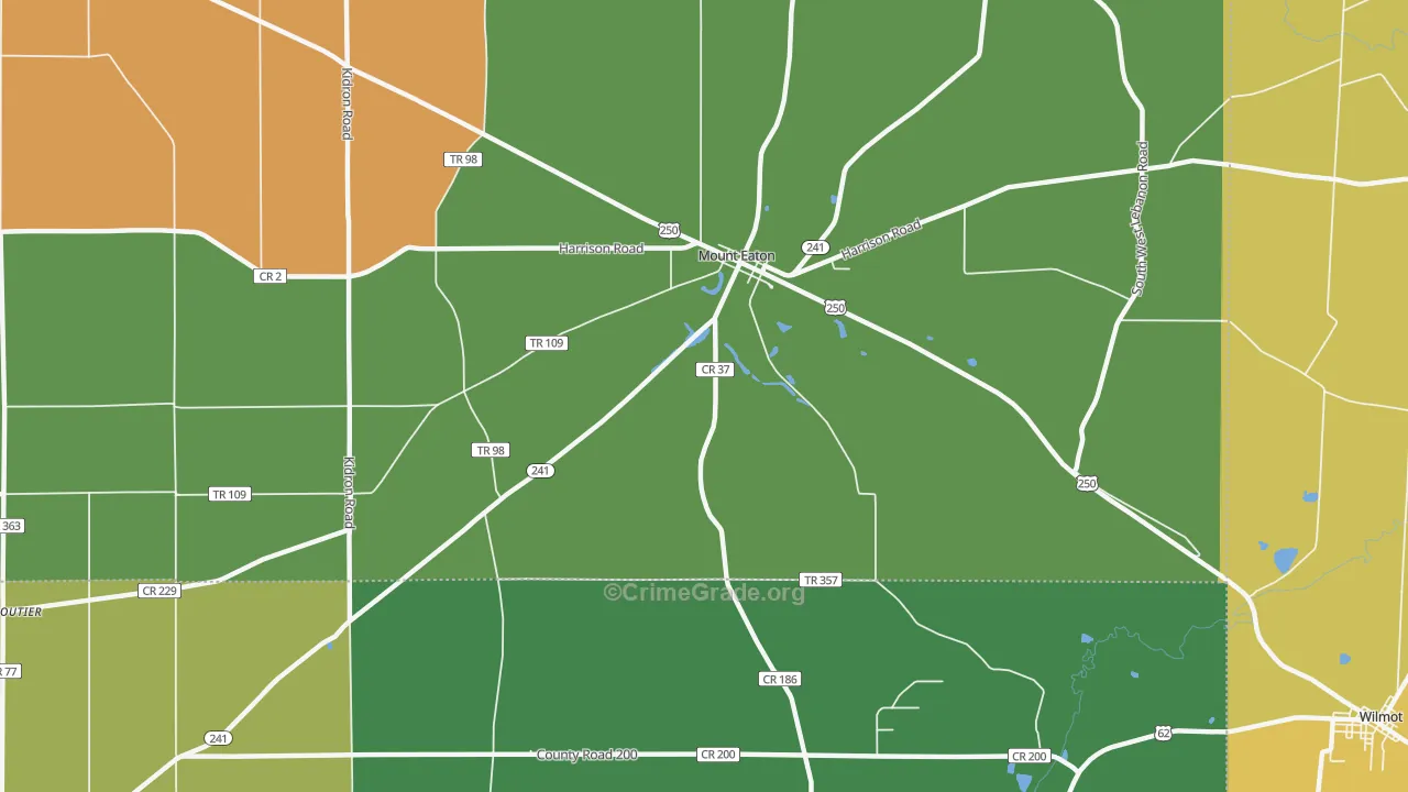 Mount Eaton, OH Map of Theft Rates