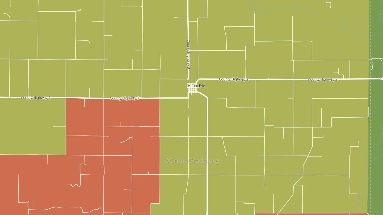 Mount Erie, IL Map of Theft Rates