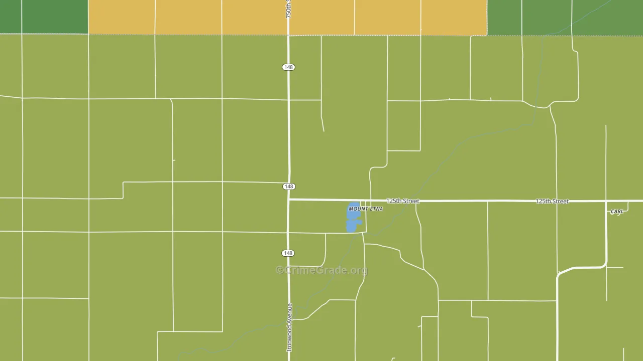 Mount Etna, IA Map of Theft Rates