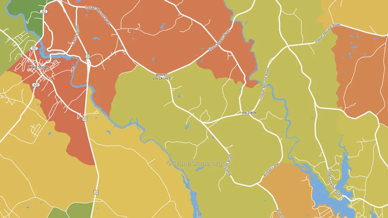Mount Gallagher, SC Map of Theft Rates