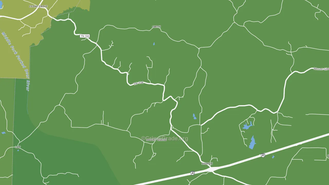 Mount Gilead, TN Map of Theft Rates