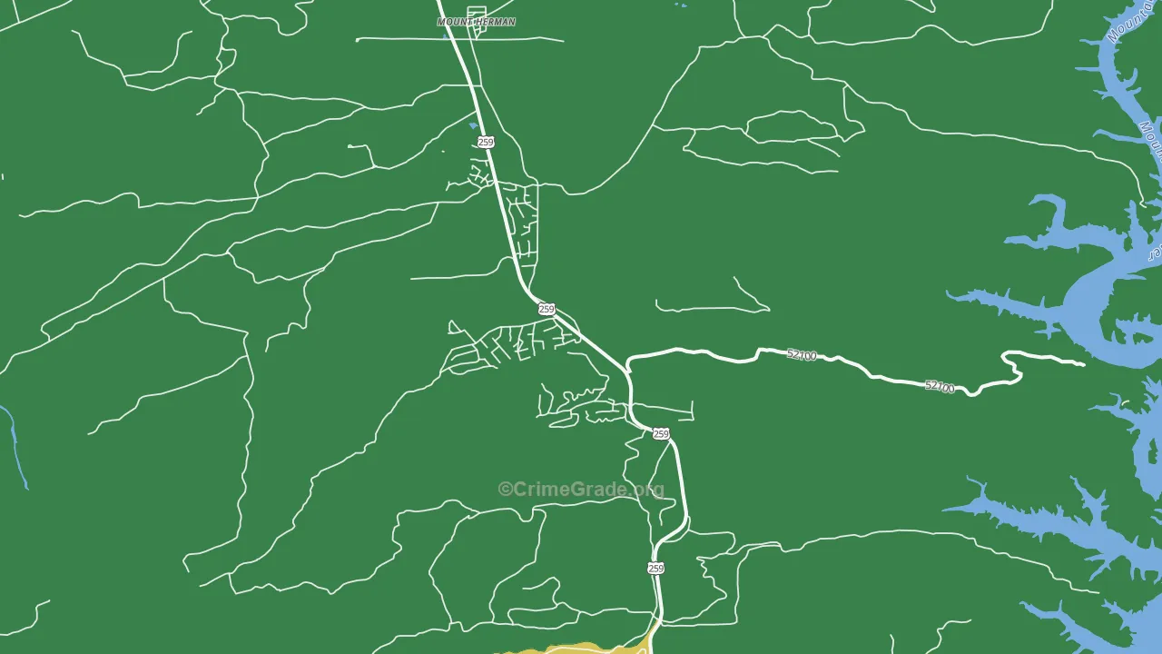 Mount Herman, OK Map of Theft Rates