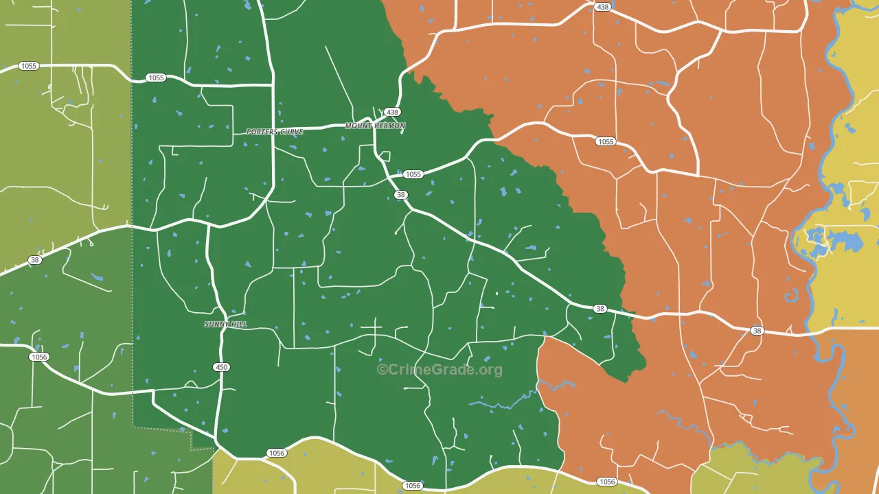 Mount Hermon, LA Map of Theft Rates
