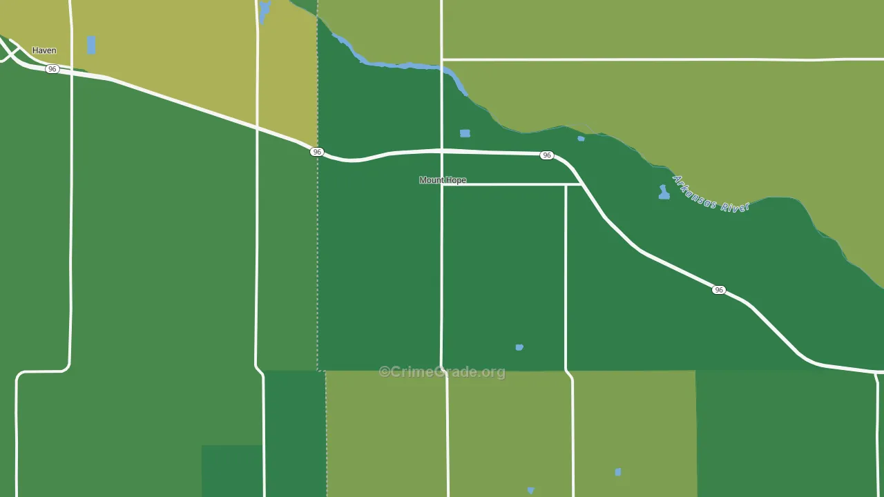 Mount Hope, KS Map of Theft Rates