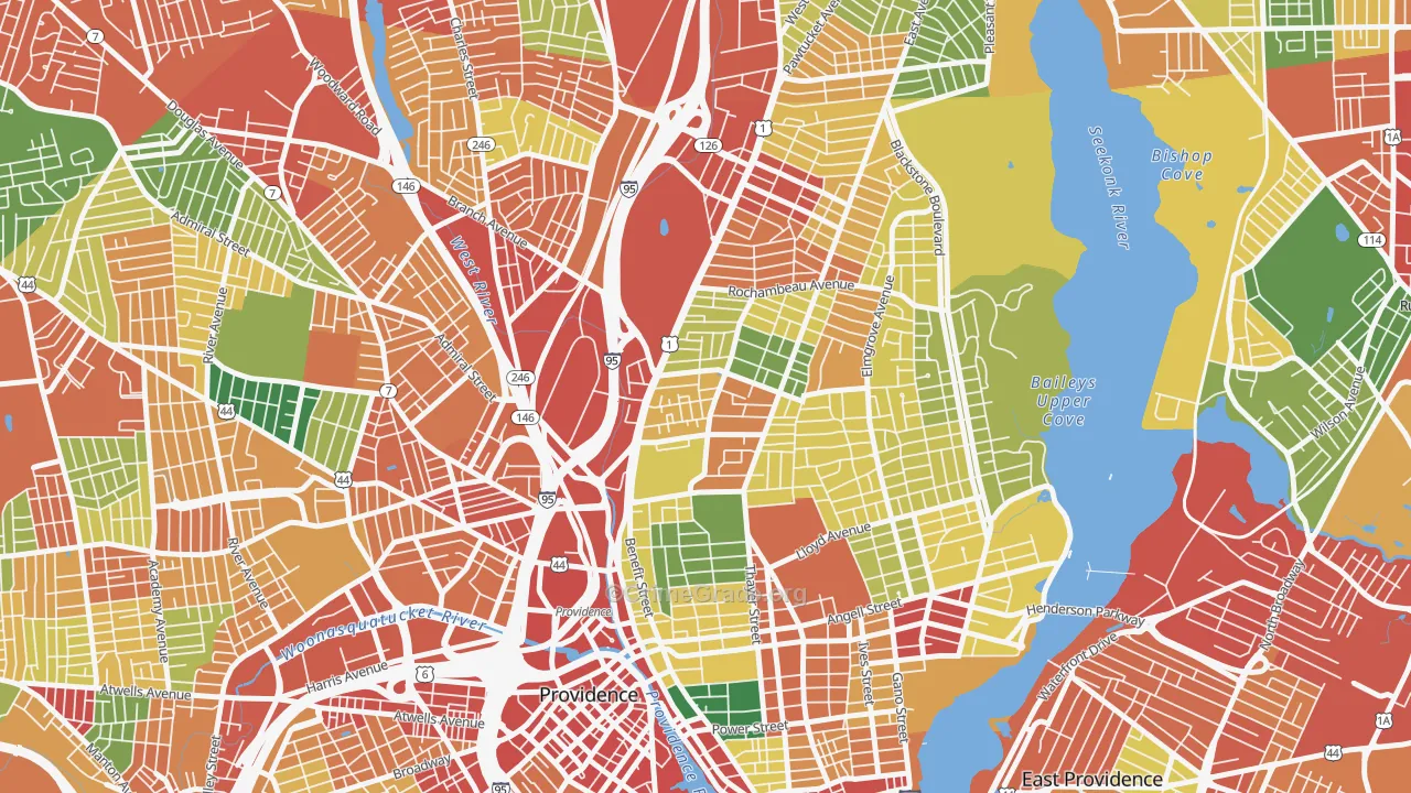 Mount Hope, Providence, RI Map of Theft Rates