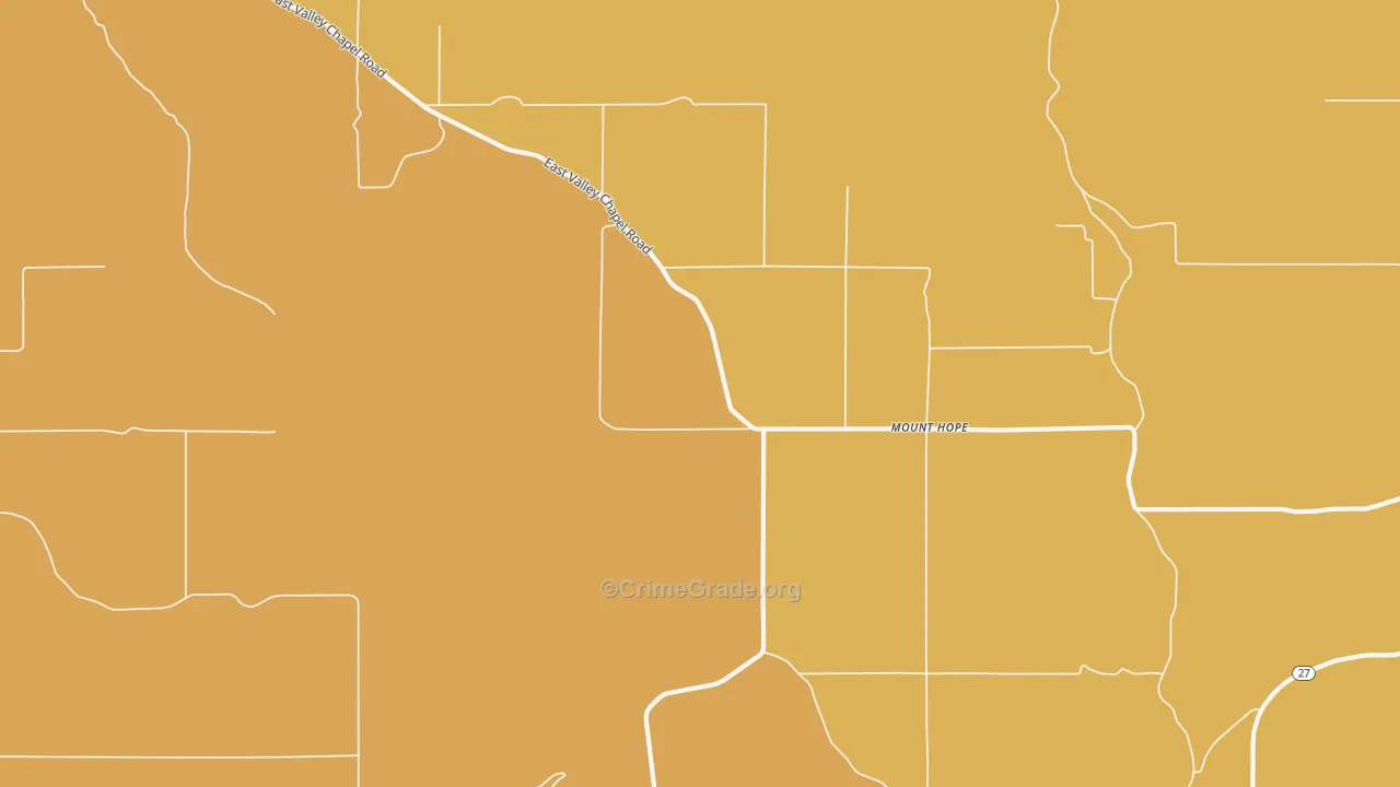 Mount Hope, WA Map of Theft Rates