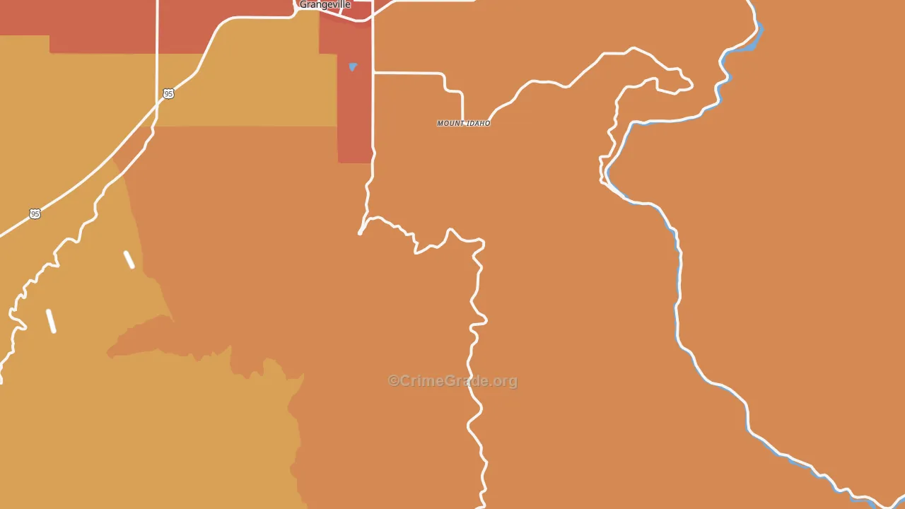 Mount Idaho, ID Map of Theft Rates