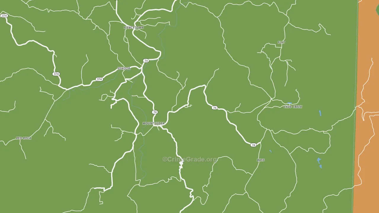 Mount Judea, AR Map of Theft Rates