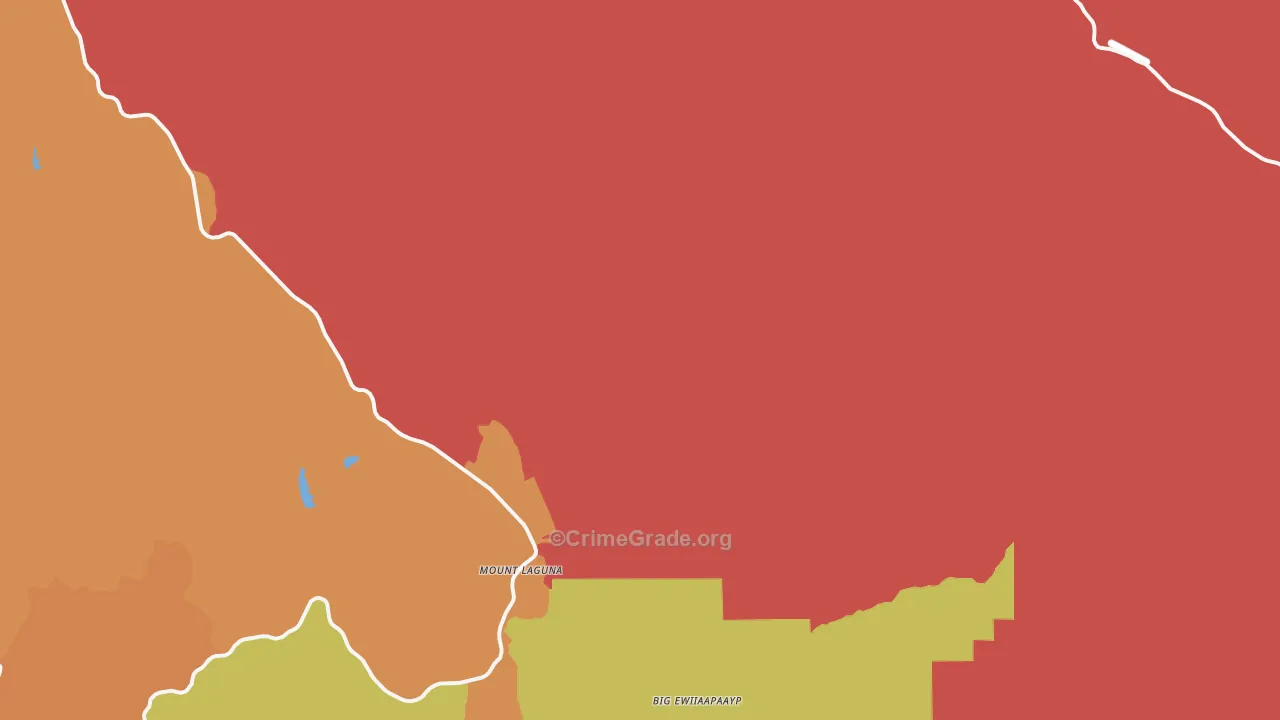 Mount Laguna, CA Map of Theft Rates