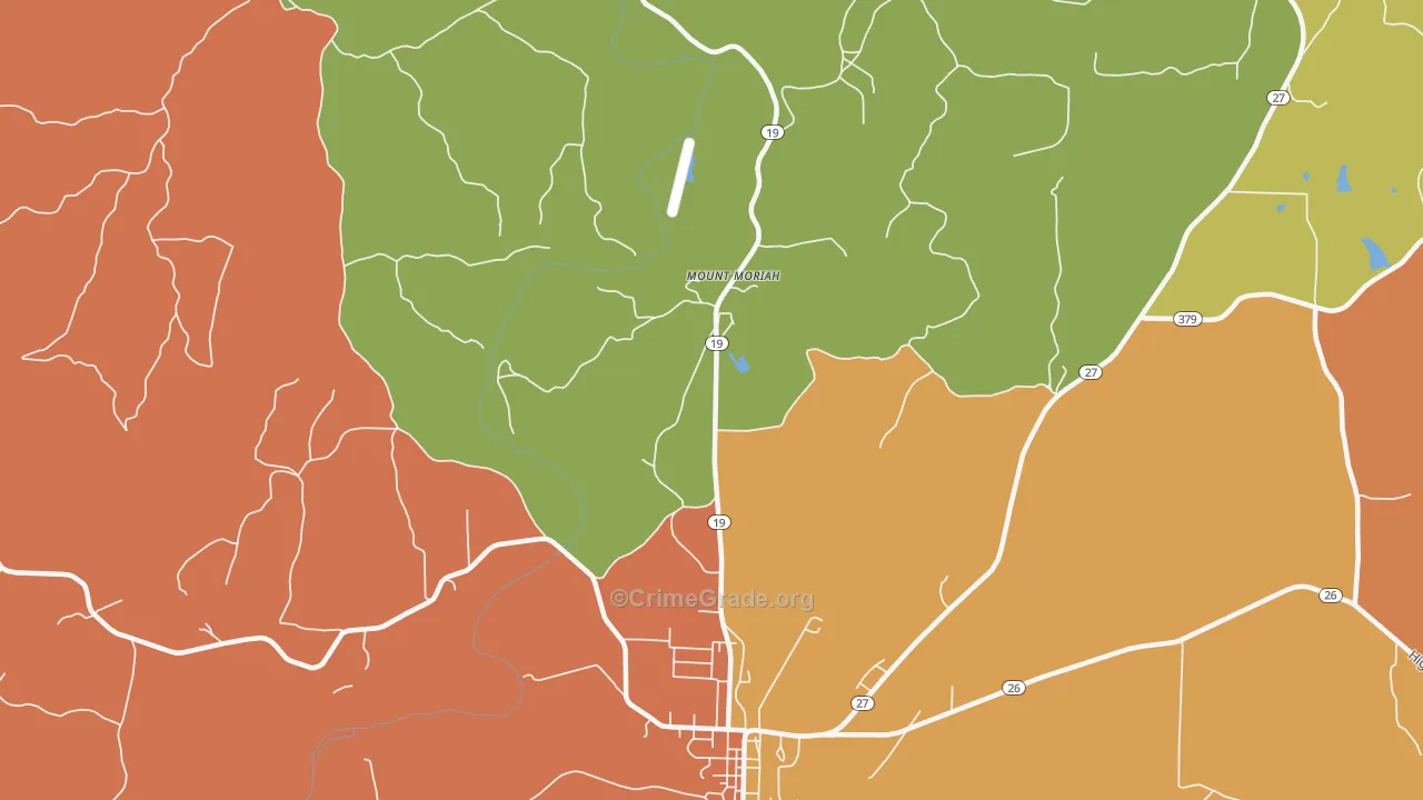 Mount Moriah, AR Map of Theft Rates