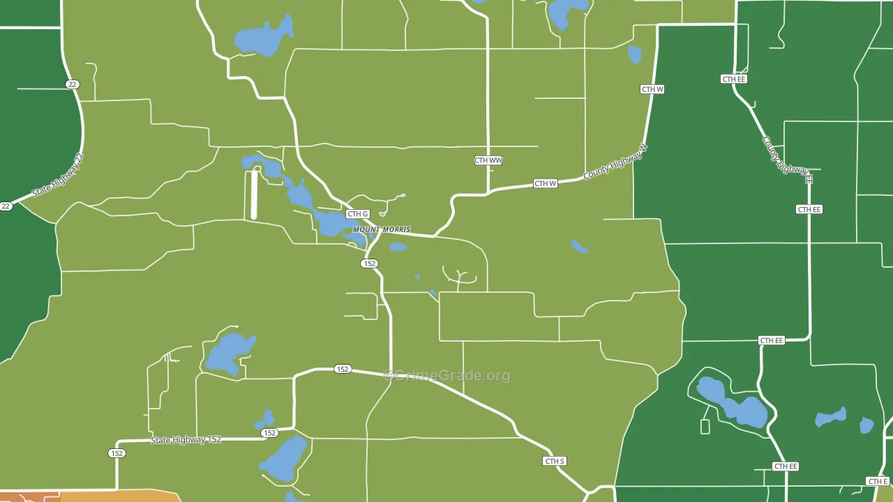 Mount Morris, WI Map of Theft Rates