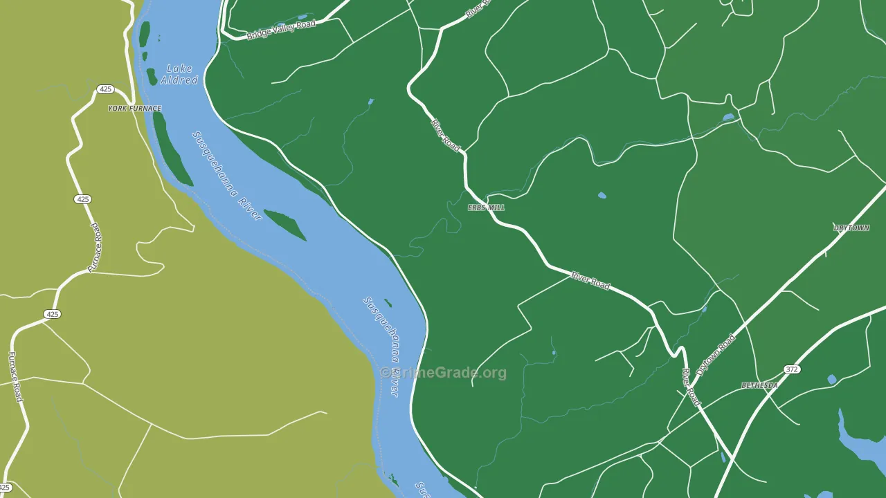 Mount Nebo, PA Map of Theft Rates
