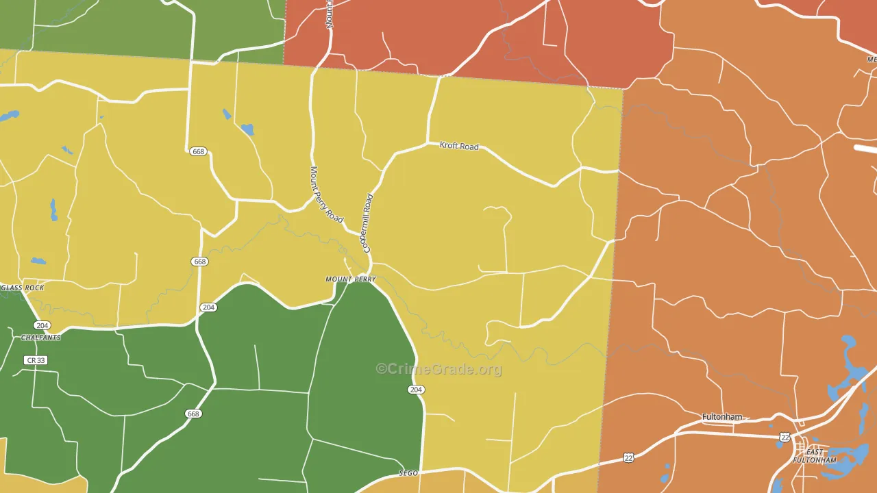 Mount Perry, OH Map of Theft Rates