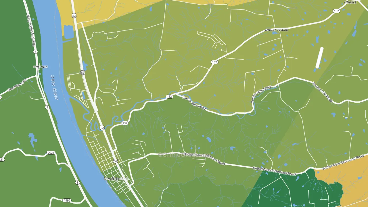 Mount Pisgah, OH Map of Theft Rates