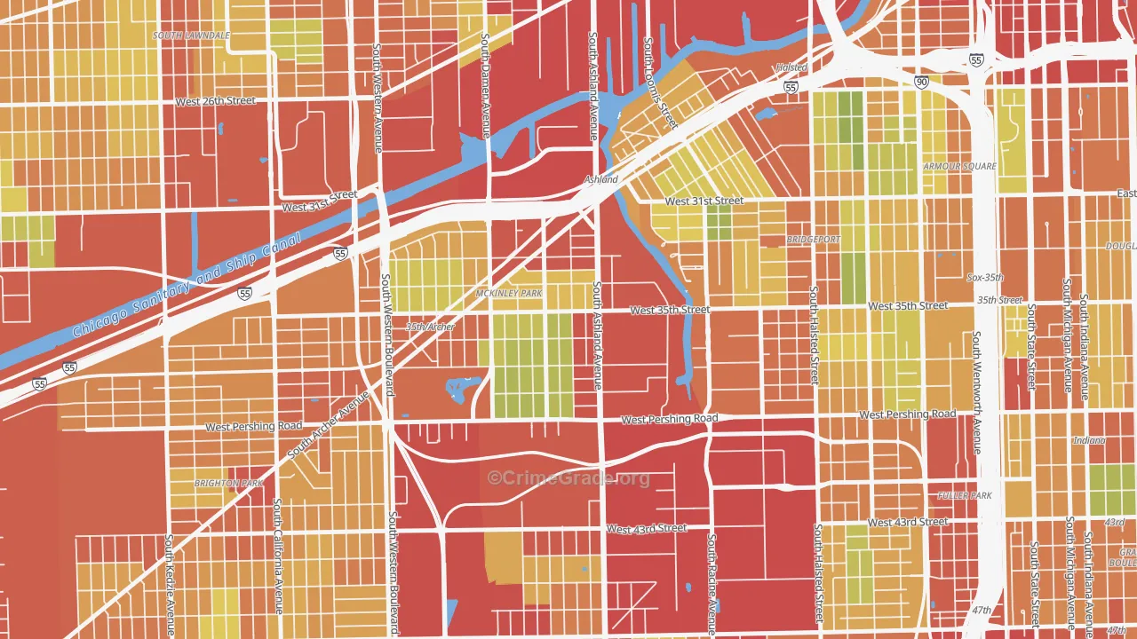 Mount Pleasant, Chicago, IL Map of Theft Rates
