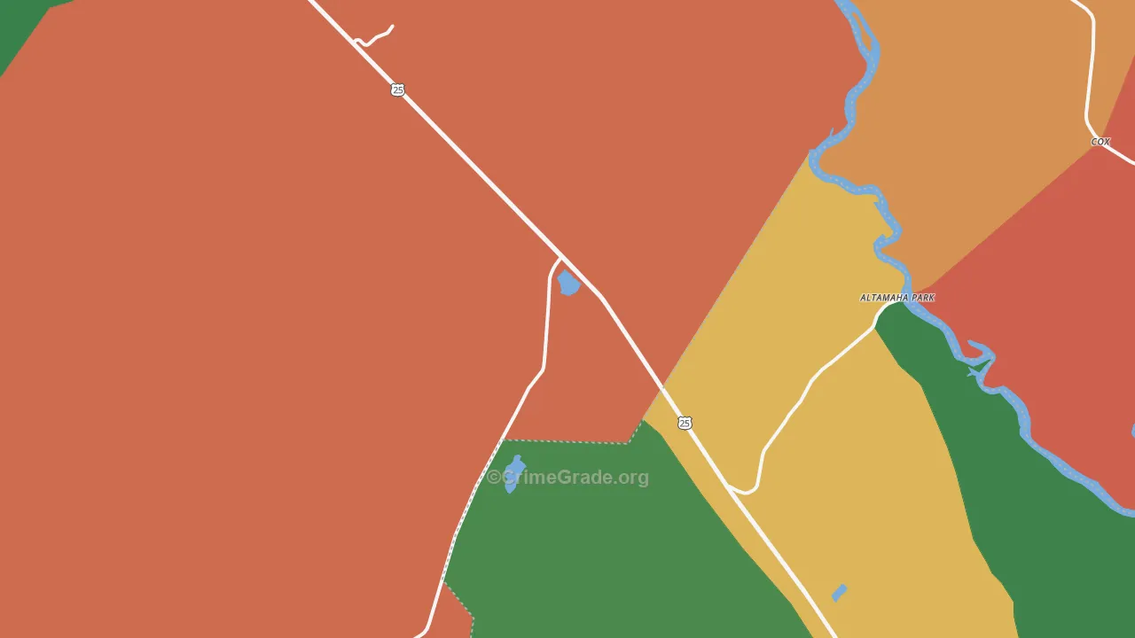 Mount Pleasant, GA Map of Theft Rates