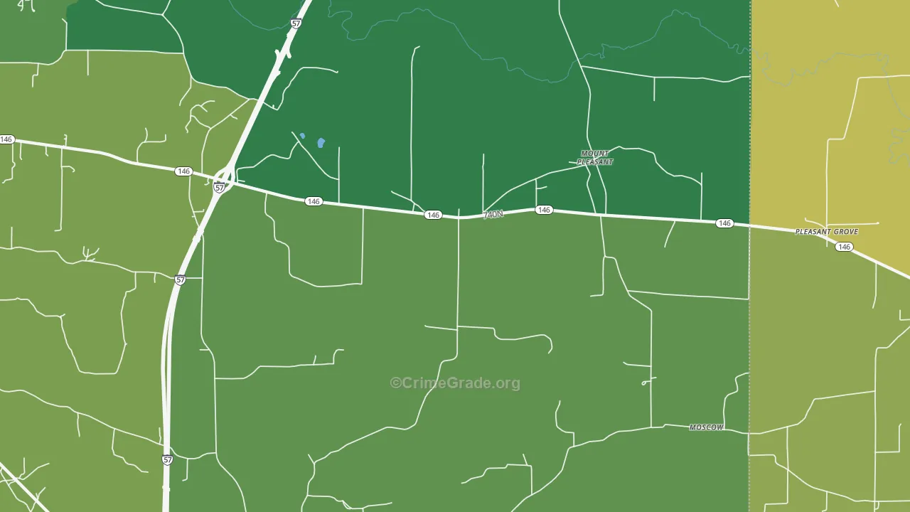 Mount Pleasant, IL Map of Theft Rates