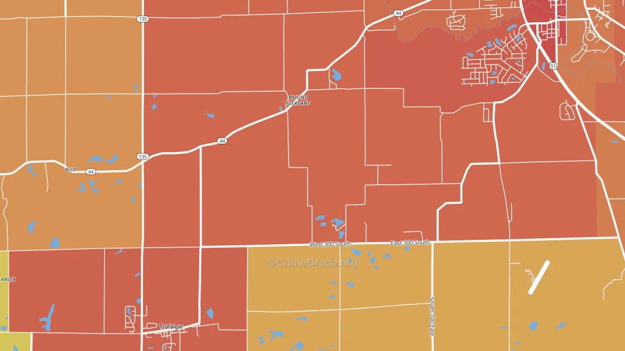 Mount Pleasant, IN Map of Theft Rates