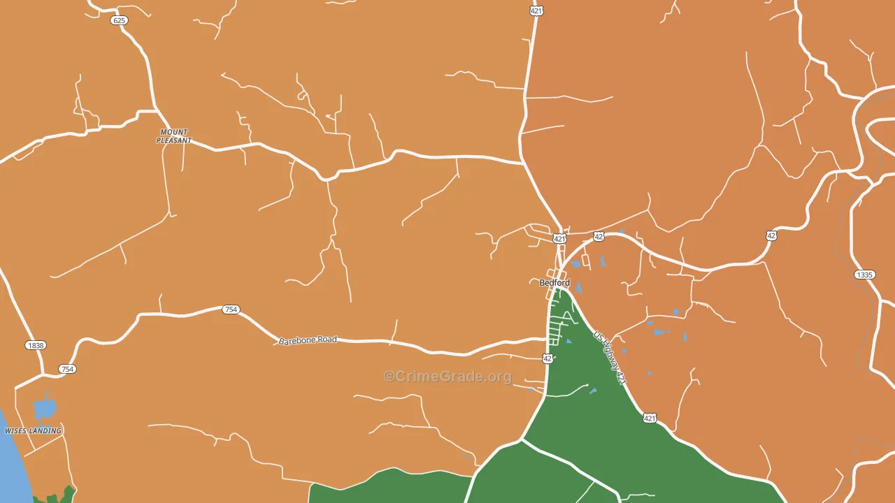 Mount Pleasant, KY Map of Theft Rates