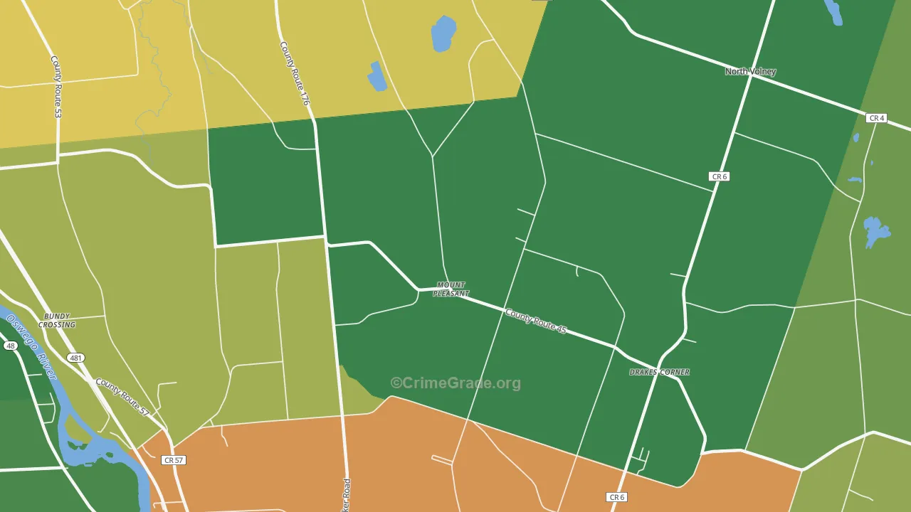 Mount Pleasant, NY Map of Theft Rates