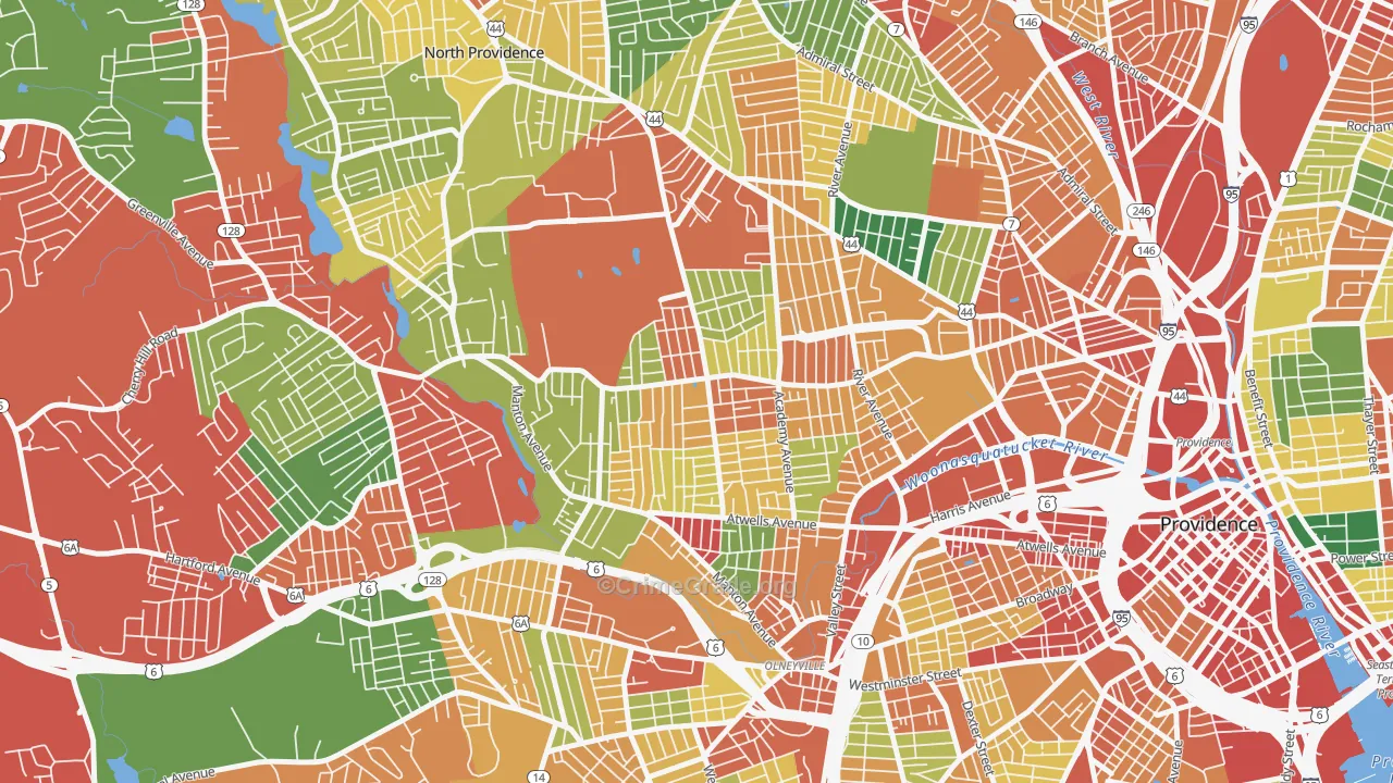 Mount Pleasant, Providence, RI Map of Theft Rates