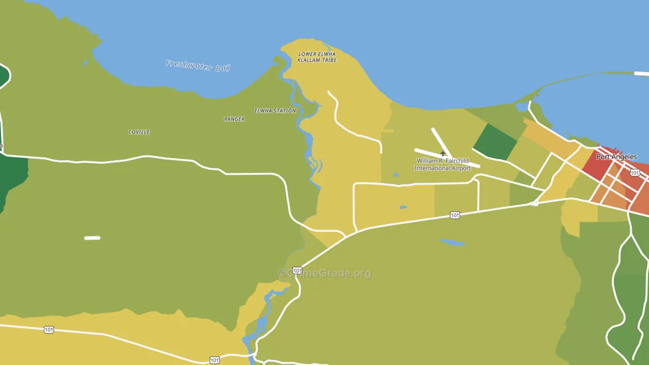 Mount Pleasant, WA Map of Theft Rates