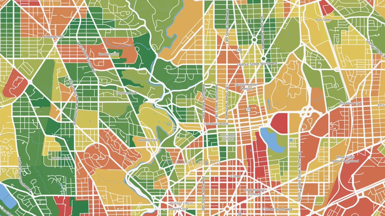 Mount Pleasant, Washington, DC Map of Theft Rates