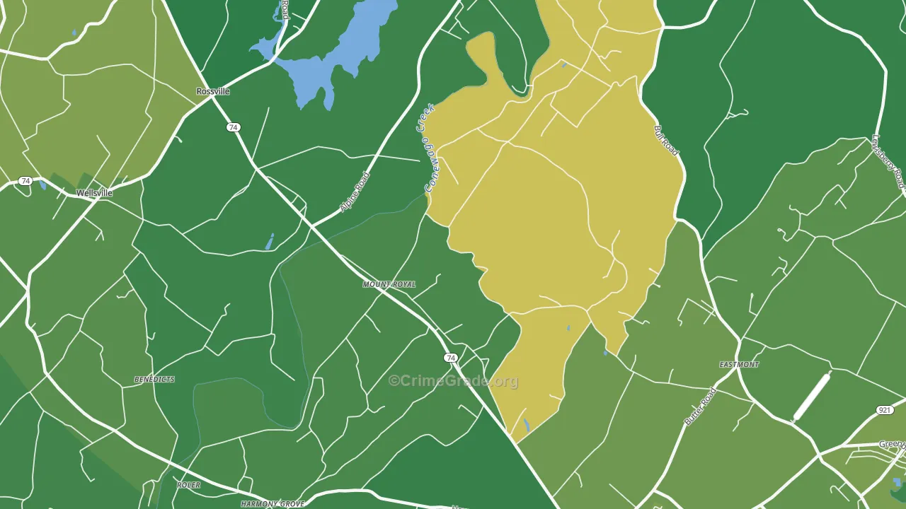 Mount Royal, PA Map of Theft Rates