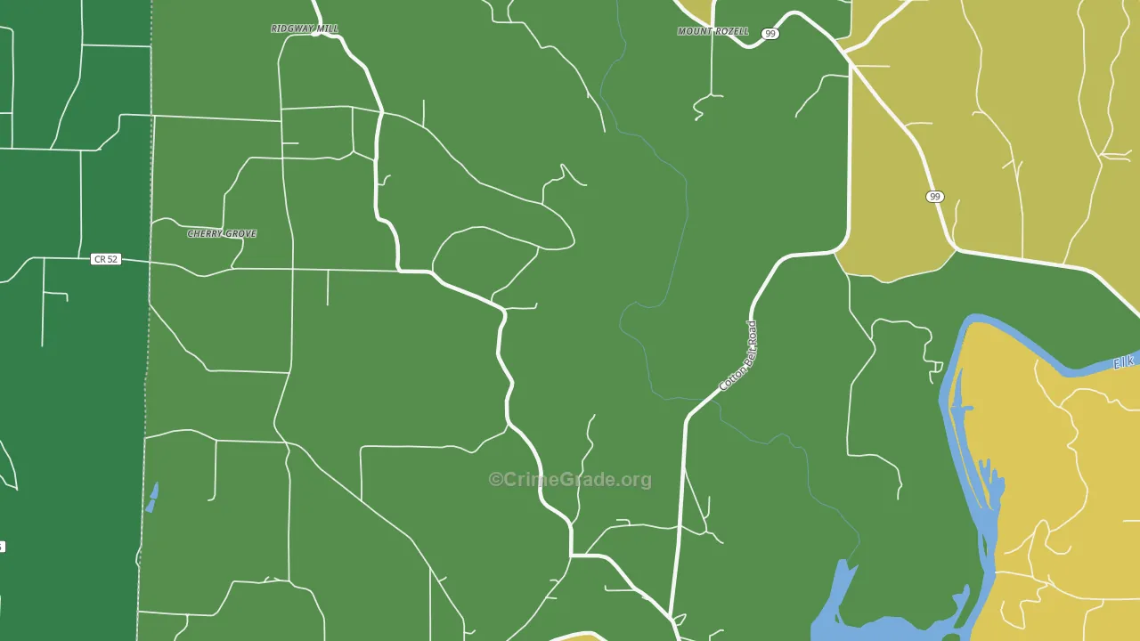 Mount Rozell, AL Map of Theft Rates