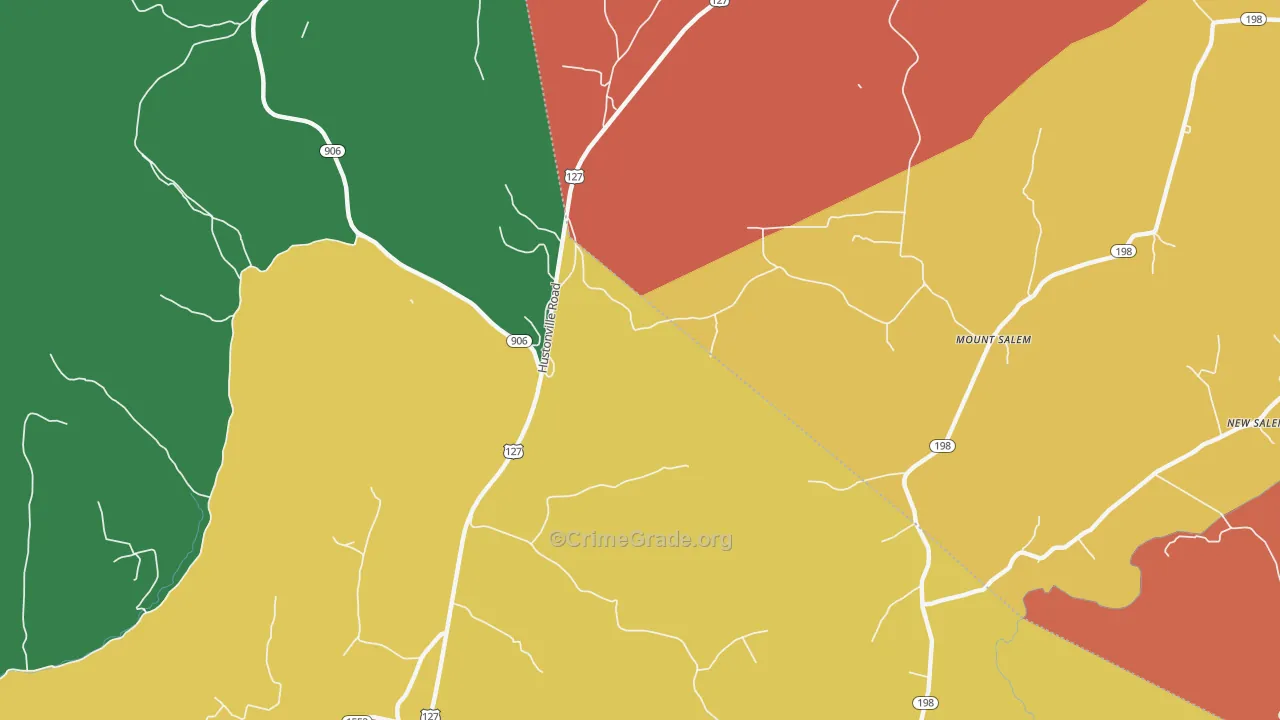 Mount Salem, KY Map of Theft Rates