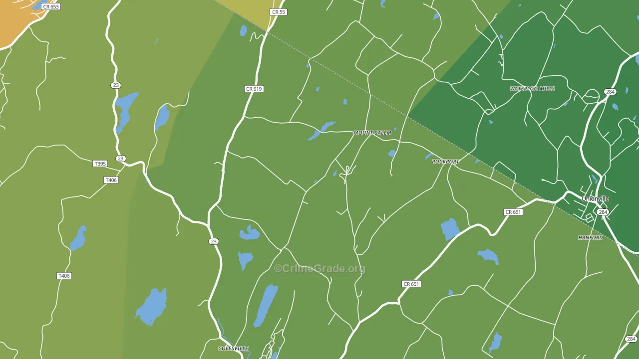 Mount Salem, NJ Map of Theft Rates