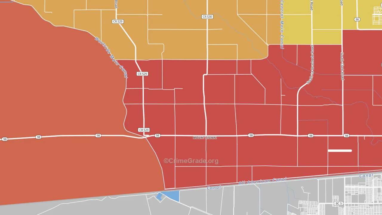 Mount Signal, CA Map of Theft Rates